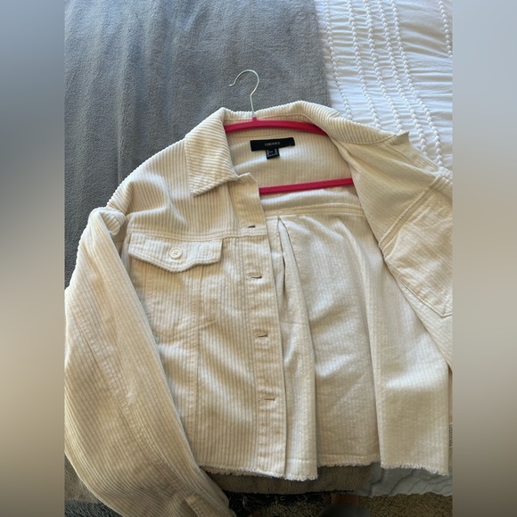 Women’s Cropped Frayed Corduroy Jacket Size Medium - Picture 3 of 4